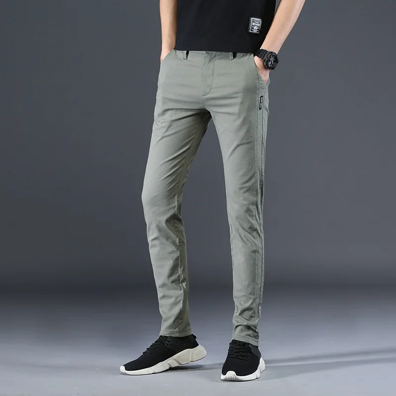 2019 сезон: весна-лето осень повседневные штаны для мужчин корейской моды человек повседневные штаны длинные Pantalon Homme Черный Армейский