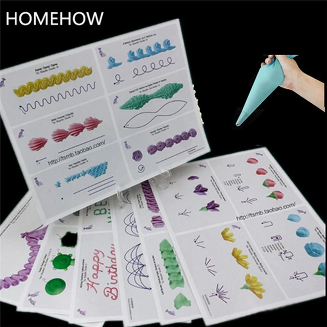 12pcs Lot 24page Er Cream Piping Practice Paper Por 12pcs Lot 24page Er Cream Piping Practice Paper Por Decorative Pattern Template Household Bakeries Baking Tools