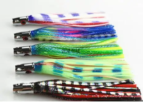

Soft Skirt Lure Resin Head Rigged Trolling Tuna Leurre Octopus Big Game Fishing Marlin Tuna Stainless Steel Hook 17CM