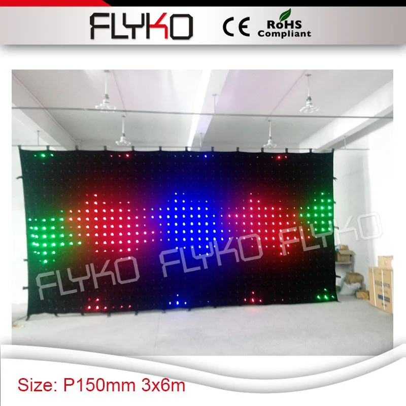 Мигающие twinking светодиодные фонари дисплей Крытый гибкий пиксель 150 мм светодиодный занавес 3 м* 6 м видео экран