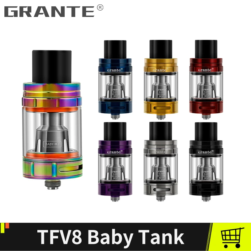 Grante TFV8 ребенок бак с 3 мл Топ заполнения Vape Распылитель потека 510 рупором TFV8 ребенка катушки бак электронная сигарета катушки сигарет