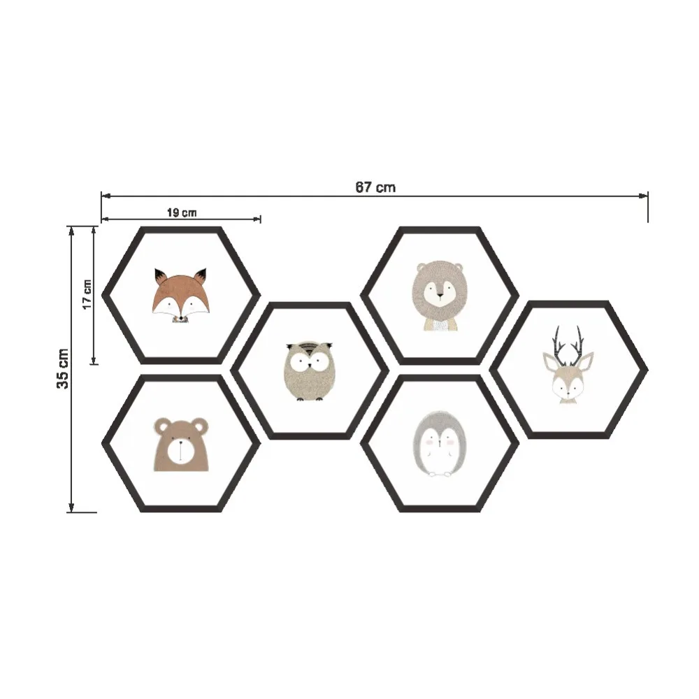 Cute Animal Hexagon Photo Frame Wall Stickers For Home Decoration Accessories Living Room Bedroom Decor PVC Mural Wall Art Decal Cute Animal Hexagon Photo Frame Wall Stickers For Home Decoration Accessories Living Room Bedroom Decor PVC Mural Wall Art Decal