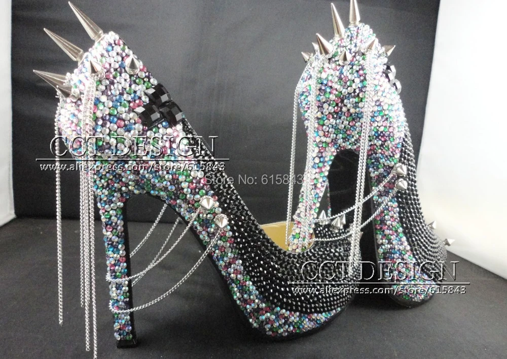 black prom shoes with spikes
