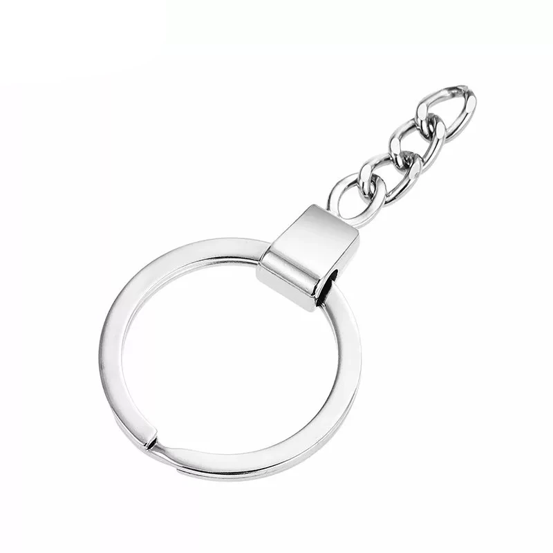 50 шт производители поставляют высокое качество плоское кольцо шлифовальная цепь металлическое кольцо брелок висячие кольца брелок