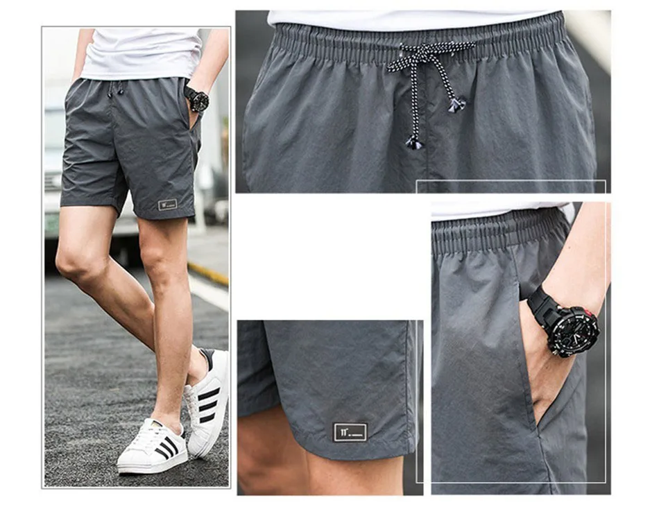 Men's Shorts Polyester Shorts for Men New 2019 Summer Solid Breathable Elastic Waist Casual Man Shorts Male Bermuda Homme Men's Shorts Polyester Shorts for Men New 2019 Summer Solid Breathable Elastic Waist Casual Man Shorts Male Bermuda Homme