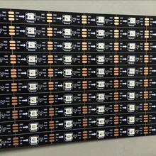 10 шт./лот Черный PCB 0.5 м длинные WS2812B 16 светодиодов Светодиодные Жесткая свет, DC5V вход;-Водонепроницаемый