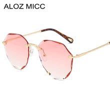 Женские солнцезащитные очки без оправы ALOZ MICC синие розовые