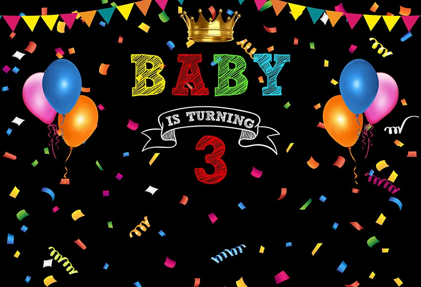 MEHOFOTO-Cartoon-crown-Balloon-Ribbon-Baby-Birthday-Party-Photographic-Backgrounds-Custom-Photography-Backdrops-For-Photo-Studio