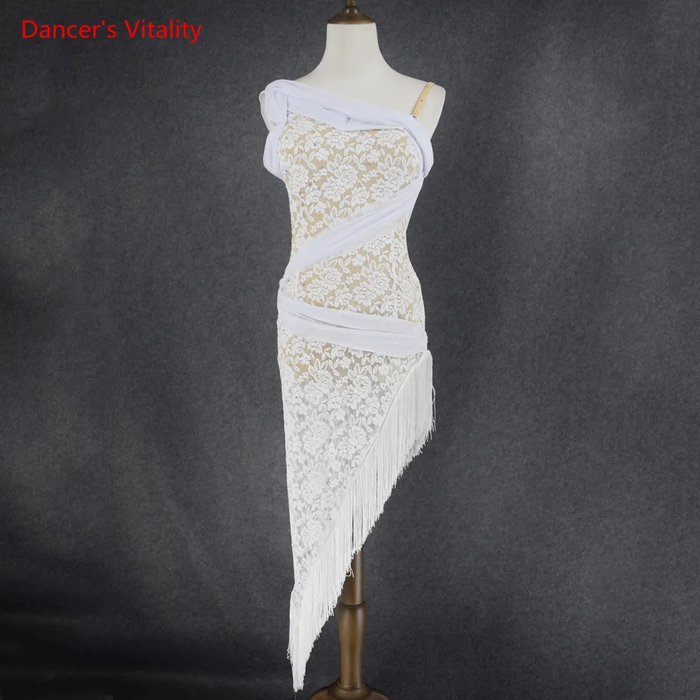 Платье для латинских танцев, женское платье с бахромой на спине, необычное платье для сальсы, танго, румбы, Фламенго, костюмы для латинских танцев