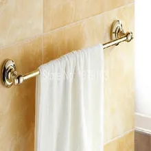 Polished Golden Brass Bathroom Accessory Wall Mounted Bath Single Brass Towel Bar or Towel Rail Rack aba103