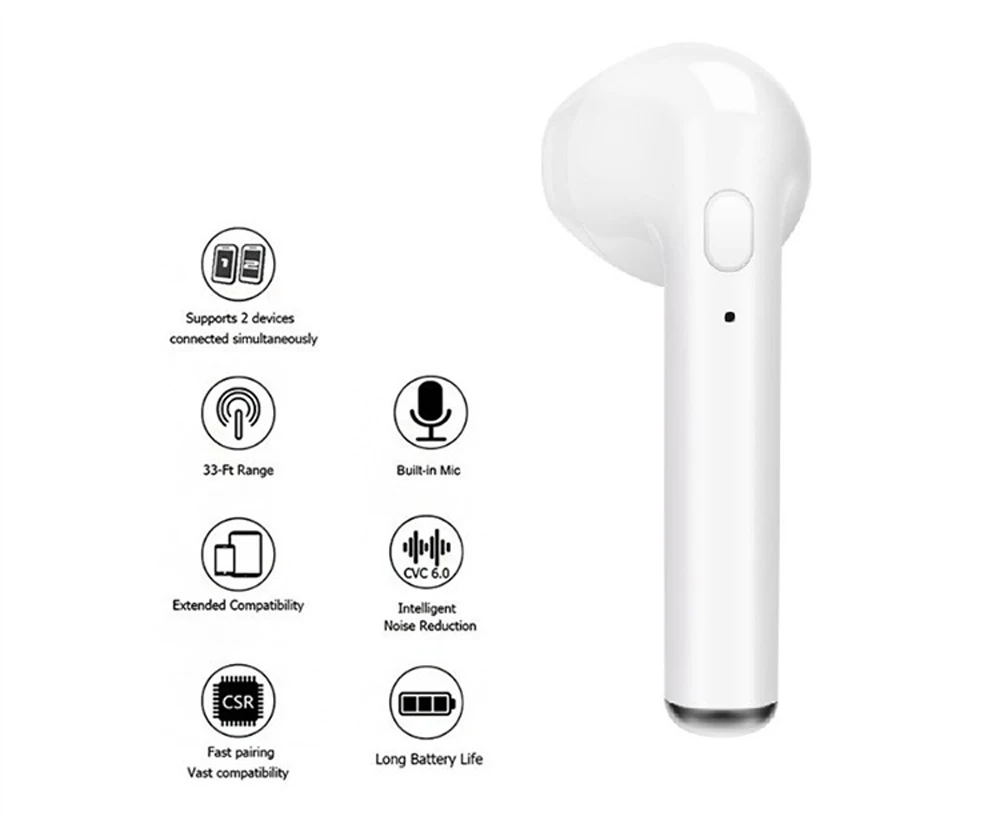 

NewestI7s tws Bluetooth earphonea Wireless Earbuds Portable Headset Earphone Handsfree With Mic for xiaomi iPhone XR 8 7 Android