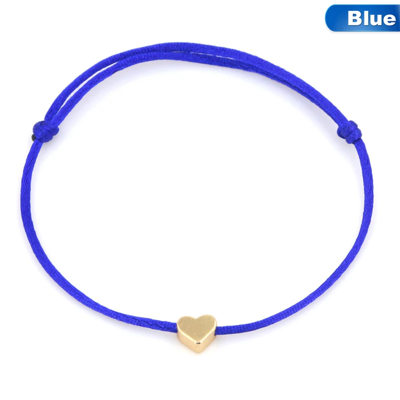 

1 Pcs Gold Color Heart Bracelet Silver Handmade Jewelry Multicolor Rope Adjustable String Lucky Bracelet For Women Children