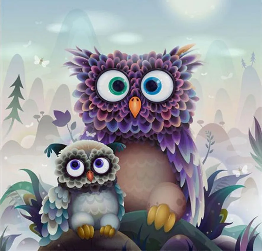 

Animals 5D Diy Diamond Mosaic owl Diamond Painting Cross Stitch Full Square 3D Diamond Embroidery Home Decoration Needlework