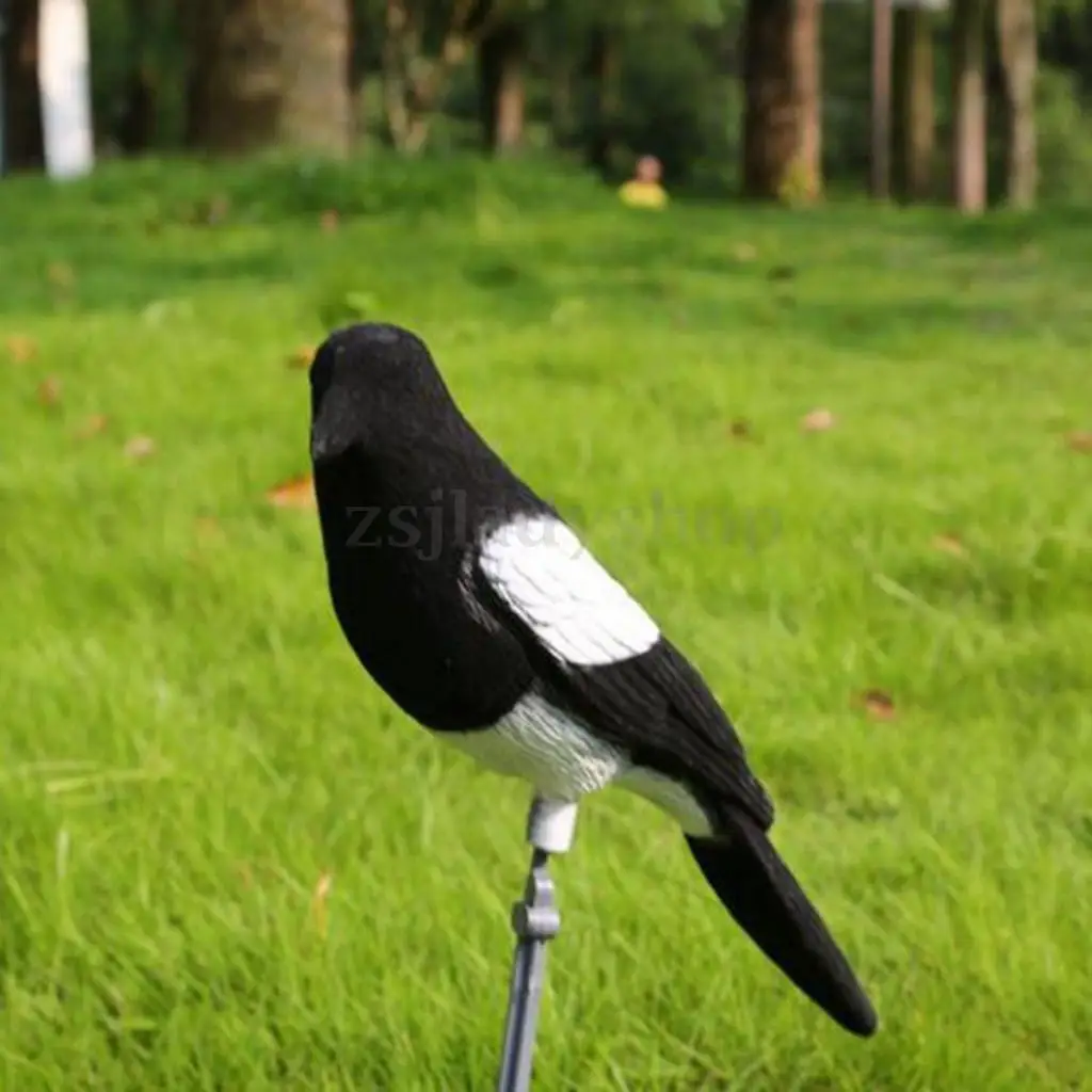 Magpie Decoy Pest Control Yard Hunting Bait Trap Bird Scarer Scarecrow Vivid Decor