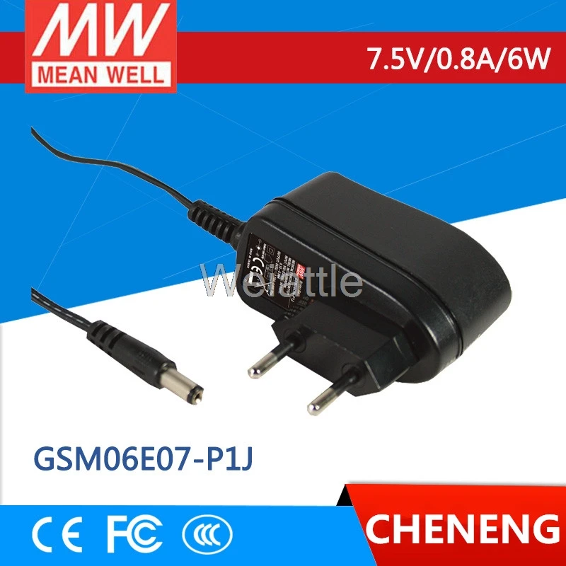 MEAN WELL Оригинал Φ 7 5 V 0.8A meanwell GSM06E 6W медицинский адаптер высокой надежности |