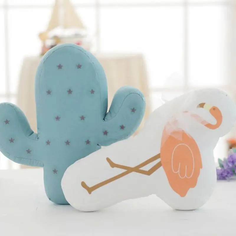 Kids Lovely Cactus Flamingo Pillow Plush Cartoon Cushion Baby Soft Toys Cute Bed Animal Plants Stuffed Sofa Comfortable Toy Doll (7)