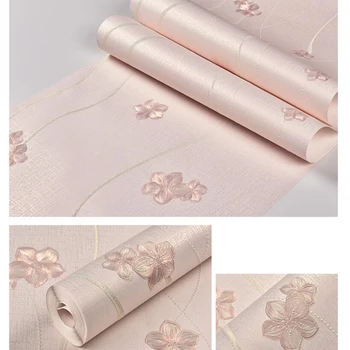 

Beautiful 3d Flower Embossed Wallpaper Mural Pink Wedding Room Decoration Wallpapers Roll Kids Bedroom Decor Papier Peint W130