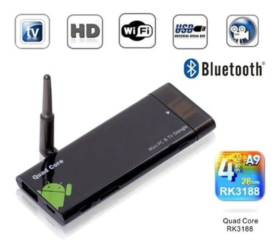 ТВ ключ CX919 четырехъядерный rockchip rk3188 t 2 ГБ 8 CX 919 внешняя антенна Мини ПК Android 4.4.2 Kitkat