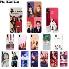 RuiCaiCa BLACK PINK BLACKPINK kpop collage Pattern TPU Soft Phone Case for Apple iPhone 8 7 6 6S Plus X XS MAX 5 5S SE XR Cover little girl pattern led flash light protective pc back cover case for iphone 5 5s pink