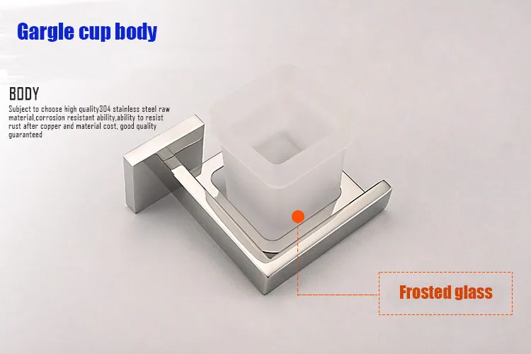 Аксессуары для ванной комнаты, Настенный Матовый стакан для полоскания травы и 304# из нержавеющей стали, зеркальный полированный хромированный подстаканник