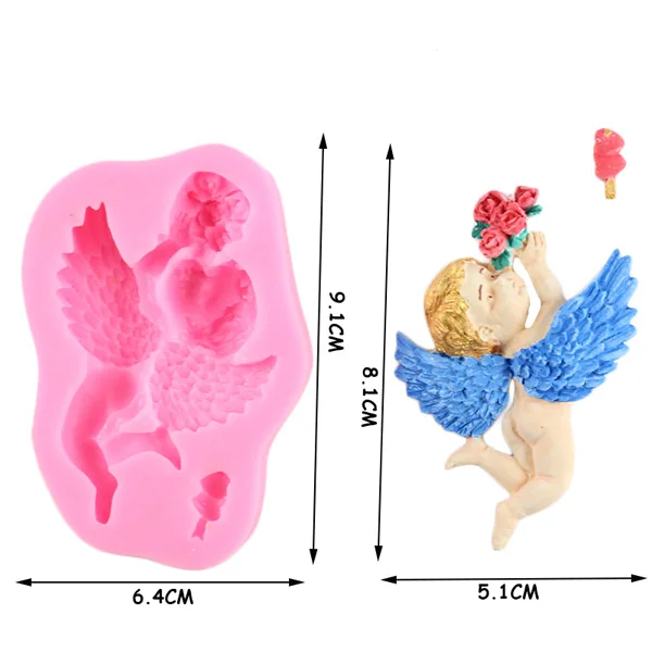 Ангел детские силиконовые формы Шоколадные помадные формы вечерние DIY украшения торта инструменты Конфеты Смолы глины формы Полимерная глина мыло плесень - Цвет: CB230