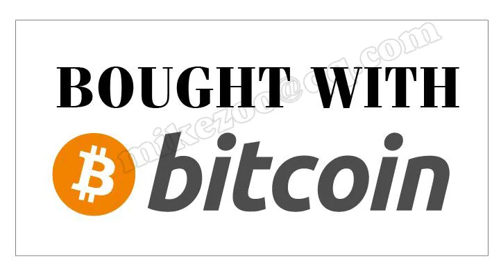 

1000pcs/lot 12x6cm BOUGHT WITH BITCOIN Self-adhesive white PVC label sticker Item No.FS08