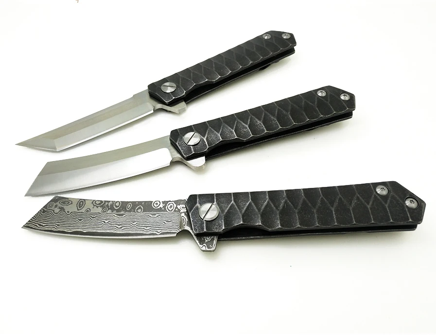 BGT Steel Tactical Folding Knife D2 / Damascus Blade Camping Hunting Combat Flipper Pocket Knives Survival EDC Rescue Tools