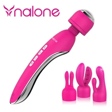 Nalone High Quality Electromagnetic Pulse Waterproof Massager Sex Toys,Double Motor AV Wand Vibration Sex Products for Woman