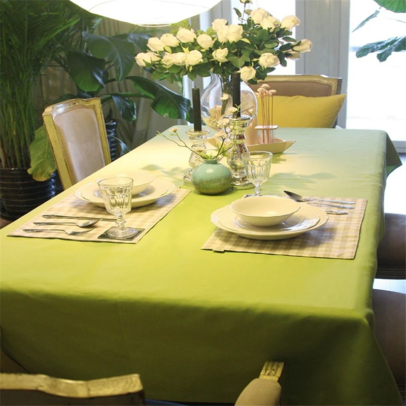 Pastoral Green Tablecloths Solid Color Table Cloth For Table Cover 100