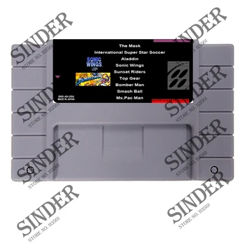 

Super 9 In 1 With Sonic Wings/ Aladdin /Top Gear 16 Bit Gray Game Card For USA NTSC Game Player