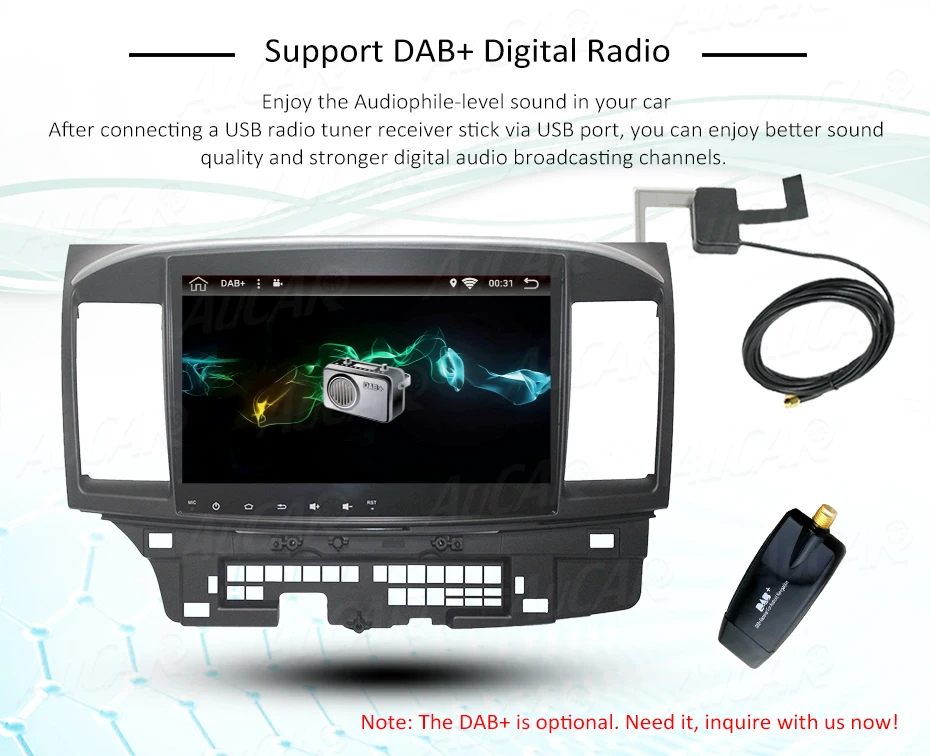 Discount AuCAR 10.2" Android 7.1 Car GPS Navigation system for MITSUBISHI Lancer 2007-2017 car dvd Bluetooth GPS Radio WIFI 4G Stereo 11