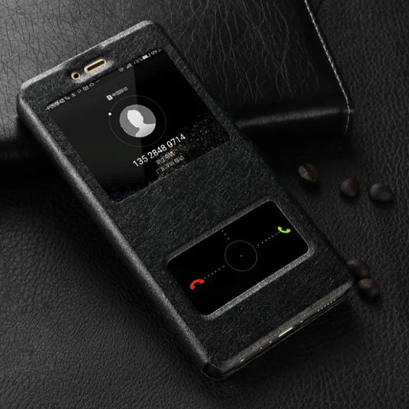 Для Samsung J7 2016 чехол с окошком для быстрого просмотра кожаный флип подставкой Galaxy SM