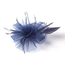 ShanFu Women 2017 Mesh Fascinator Feather Headband Wedding Hats with Hair clip for Church Tea Party SFC12622