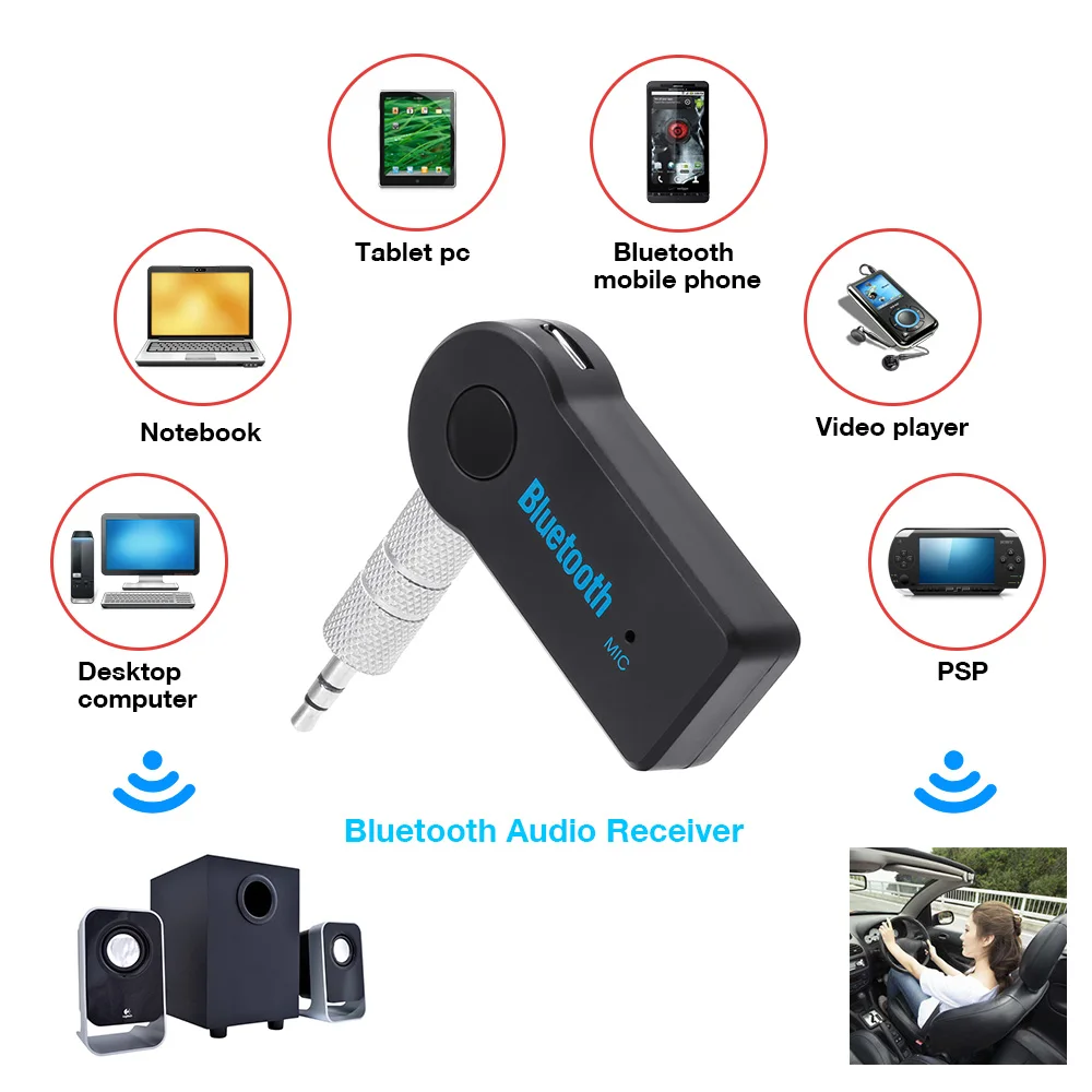 3,5 мм разъем Bluetooth AUX аудио Музыка Bluetooth приемник автомобильный комплект беспроводной динамик наушники адаптер Hands Free для телефона Xiaomi