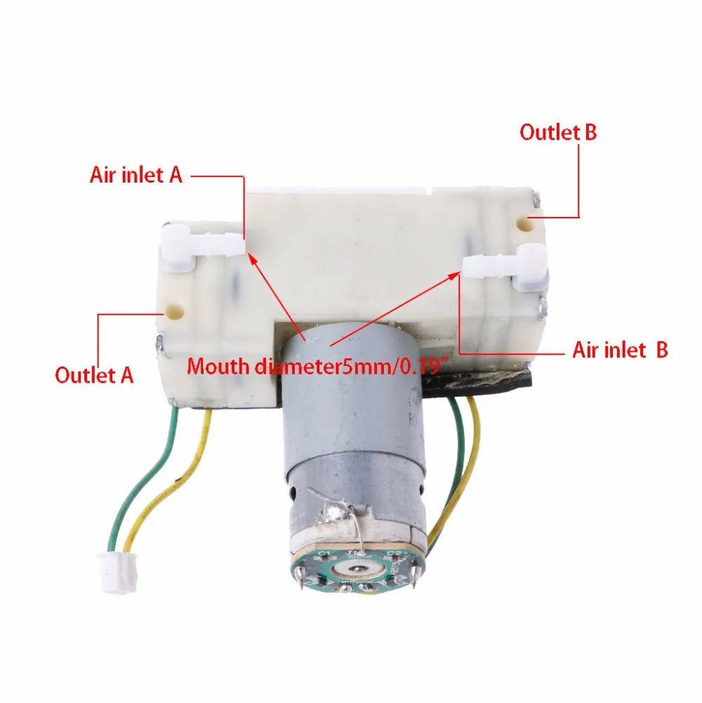 DC 12 V-15 V микро отрицательное давление всасывания мембранный Двойной Головкой Вакуумный Насос