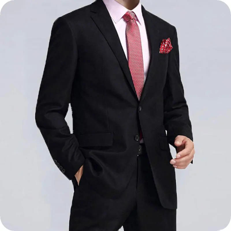 

Black Men Suits for Wedding Groom Wedding Tuxedo Formal Man Blazer Latest Designs Slim Fit Terno Masculino 2Piece Coat Pants
