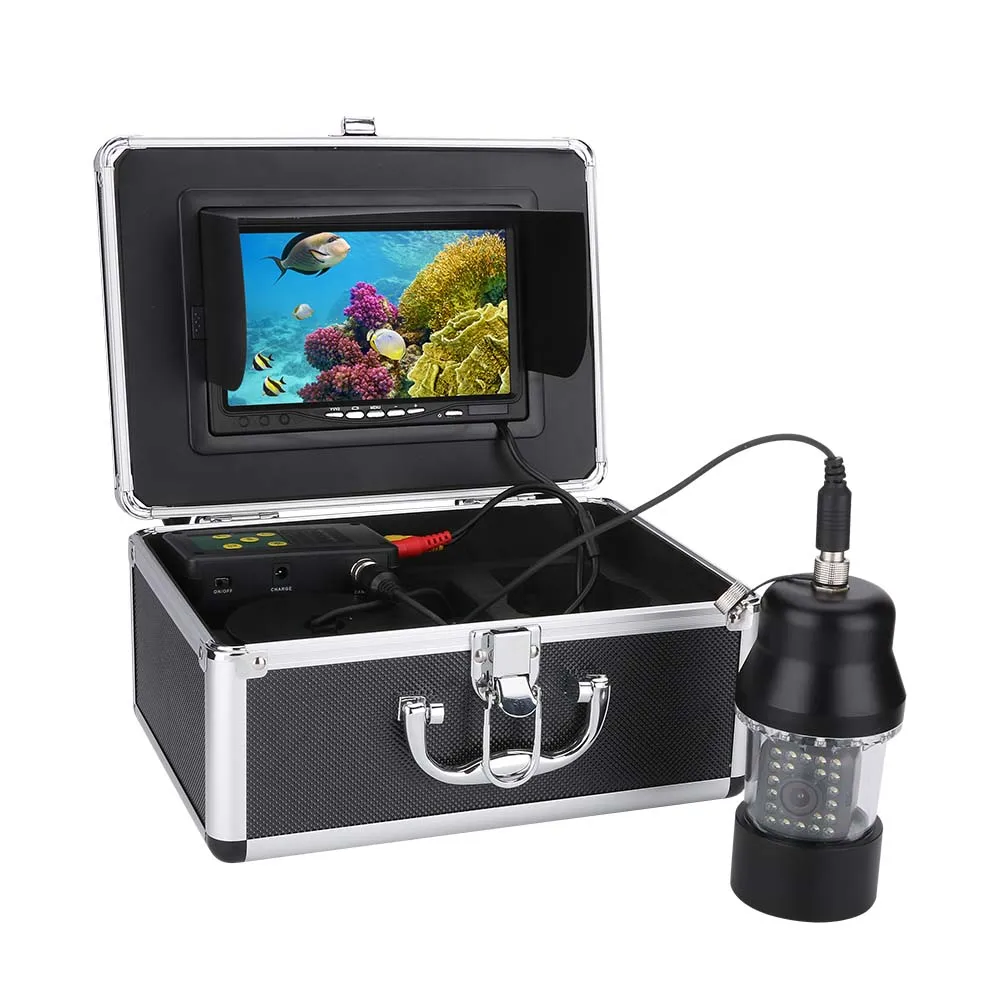 GAMWATER 15 متر 30 متر المهنية الصيد تحت الماء كاميرا فيديو صياد السمك 7 بوصة DVR مسجل فيديو 360 درجة الدورية 1000 TVL