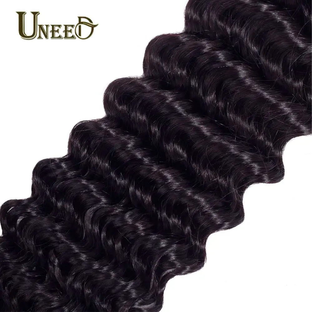 Uneed Deep Wave Human Hair Bundles with Frontal Double Weft Brazilian Hair Weave Bundles with Lace Frontal Remy Hair Extensions Uneed Deep Wave Human Hair Bundles with Frontal Double Weft Brazilian Hair Weave Bundles with Lace Frontal Remy Hair Extensions