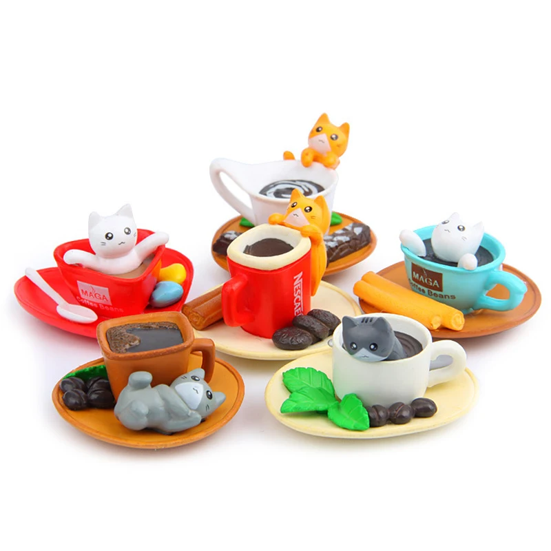 

6 шт./лот Kawaii in Cup Chi's Sweet Home, фигурки кошек, игрушки, фигурки из смолы, Коллекционная модель, игрушка, подарок для украшения дома