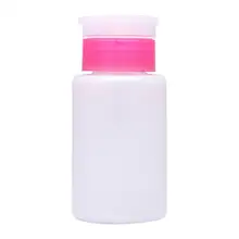 

150ML Pink Empty Pump Liquid Alcohol Press Nail Polish Remover Cleaner Bottle Dispenser Make Up Refillable Bottles Container