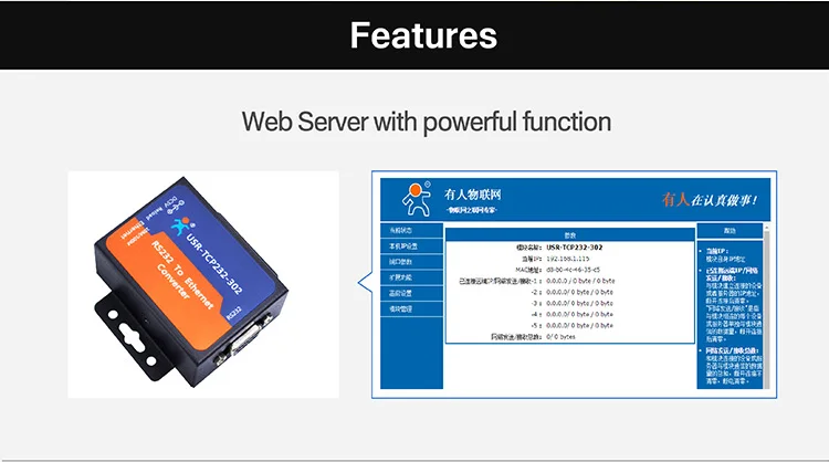 LPSECURITY USR-TCP232-302 маленький размер Последовательный RS232 к Ethernet TCP IP Серверный модуль