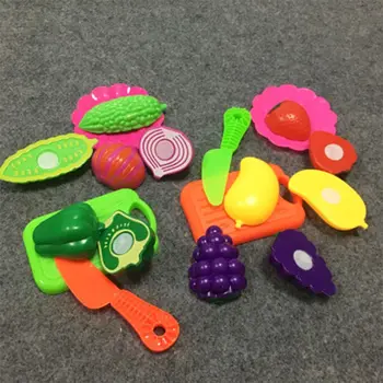 

6 Piece/Set Plastic Simulation Vegetable and Fruits DIY Educational Play Set Kitchen Smart Toys for Suitable Kids Gift