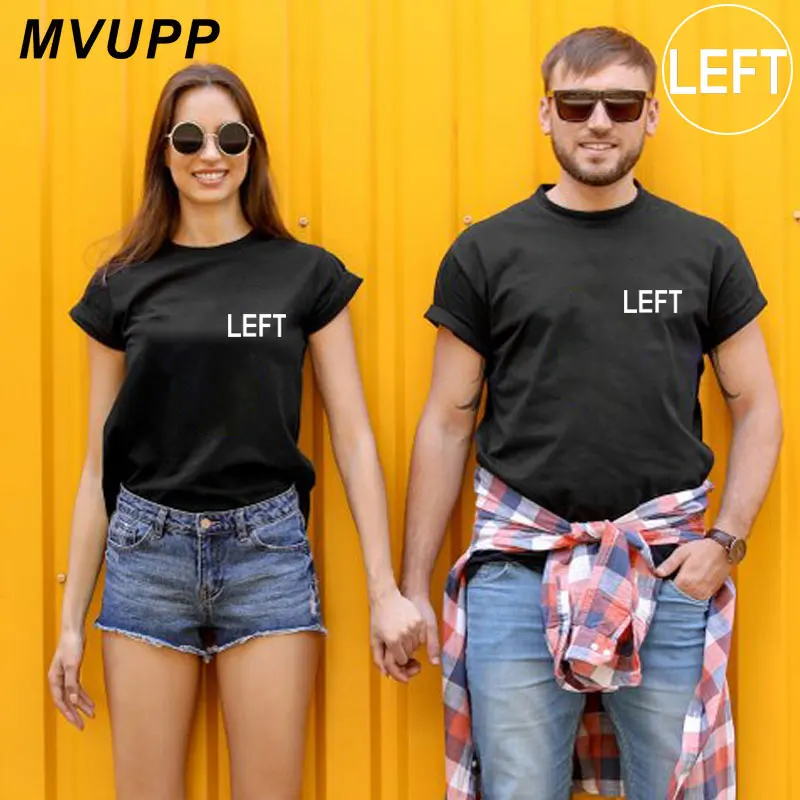 

LEFT family clothes for lovers husband and wife men and women couple t shirt white summer short harajuku plus size girlfriends