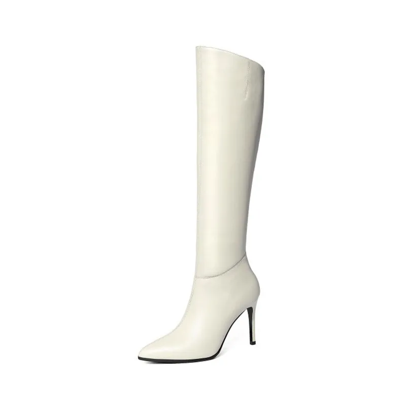

2019 autumn and winter new women's boots pointed Martin boots super with women's boots beige 0406