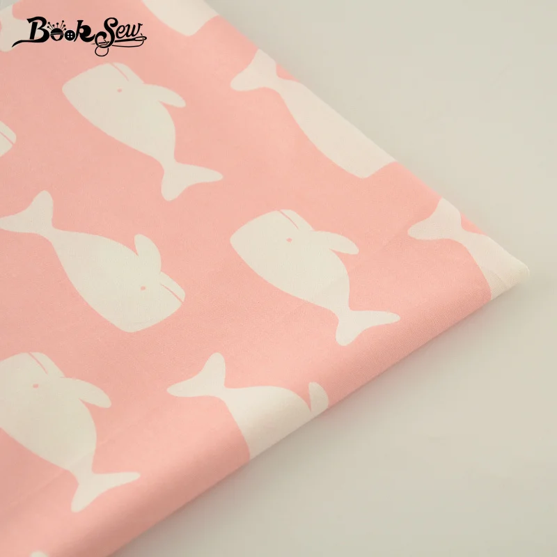 New Arrivals Pink 100% Cotton Fabric Smile White Whale Designs Twill Fat Quarter Home Textile Bed Sheet Patchwork Tecido | Дом и сад