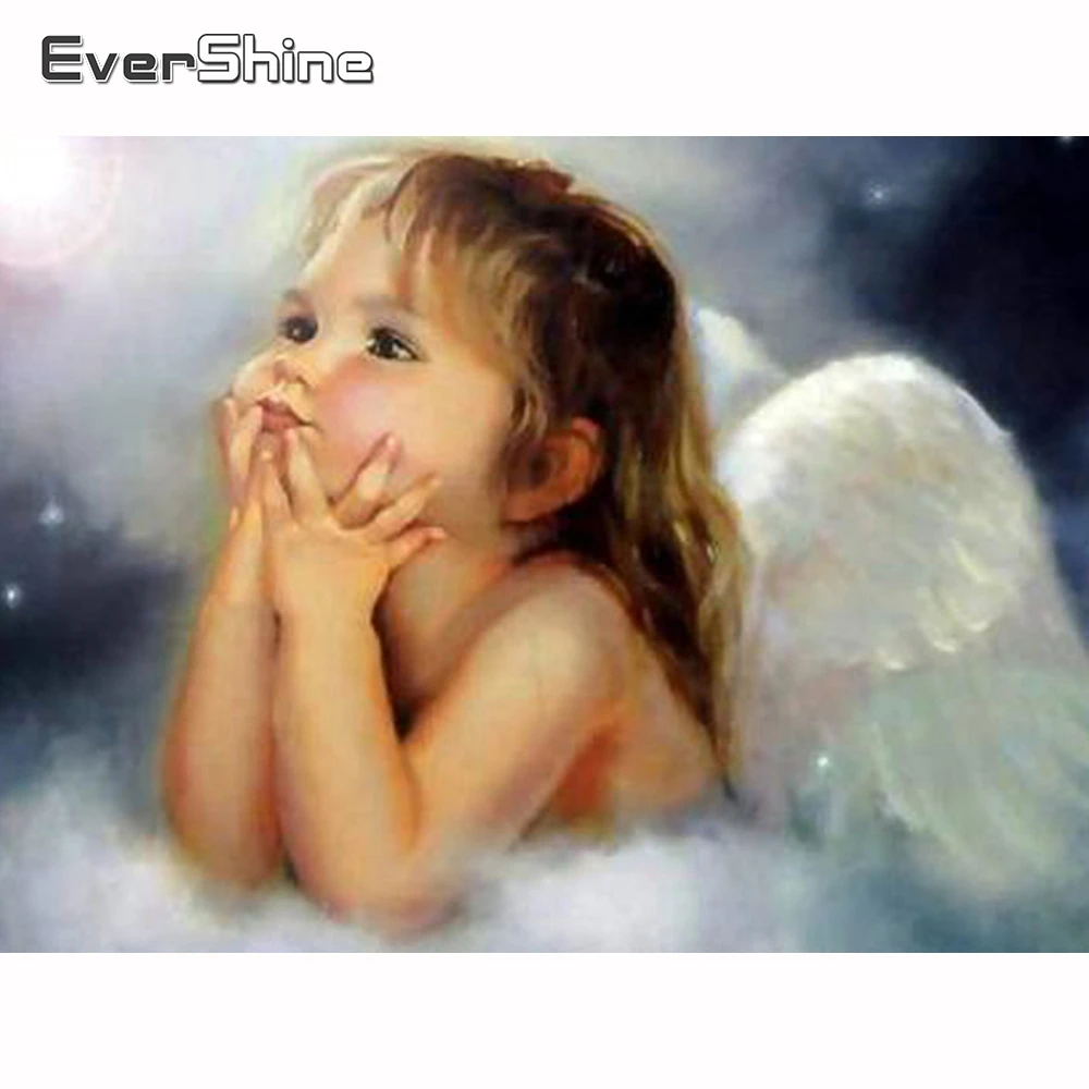 

Evershine Diamond Painting Portrait Full Square Drill Diamond Mosaic Angel Full Set Diamond Embroidery Home Wall Decoration