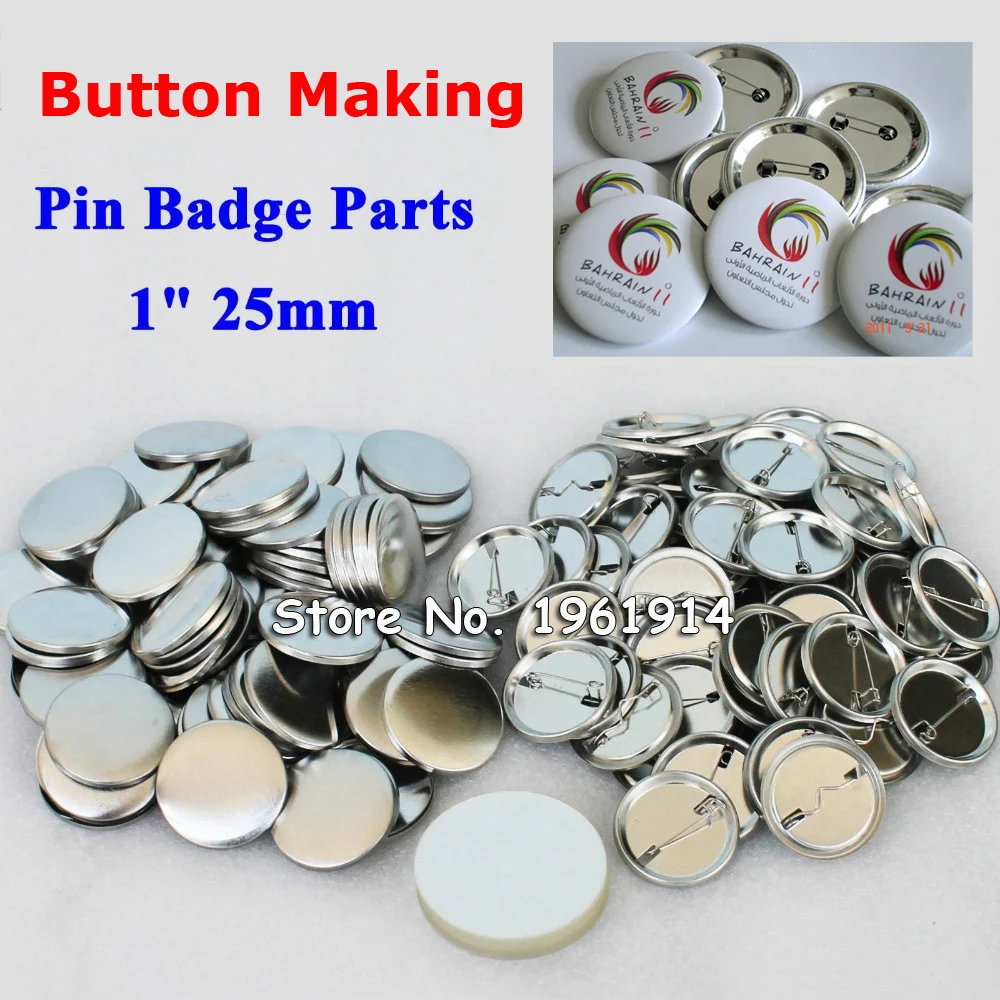 

1" 25mm 100 Sets NEW Professional All Steel Badge Button Maker Pin Back Metal Pinback Button Supply Materials