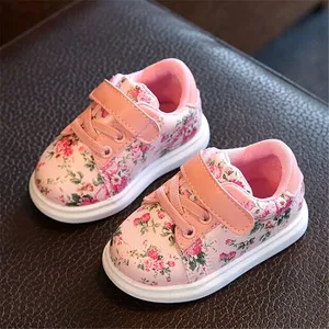 Kids Shoes For Girls Fashion Children Casual Shoes Floral Cute Toddler Kids Sneakers Breathable Baby Girls Shoes EU 21-30