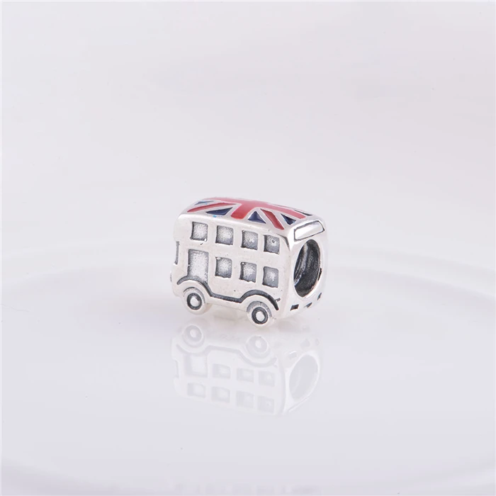 

Original 925 Sterling Silver Double-Decker Bus Screw Hole Charm Beads, DIY Jewelry Fits Brand Style Bracelet DIY Making LW103
