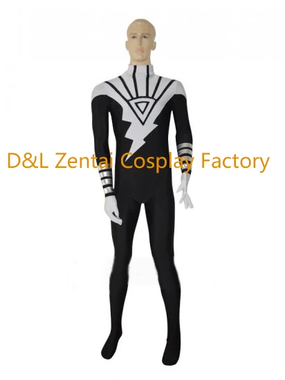  Free Shipping DHL Adult Black&White Lantern Corps DC Comics Custom Made Lycra Superhero Costume For